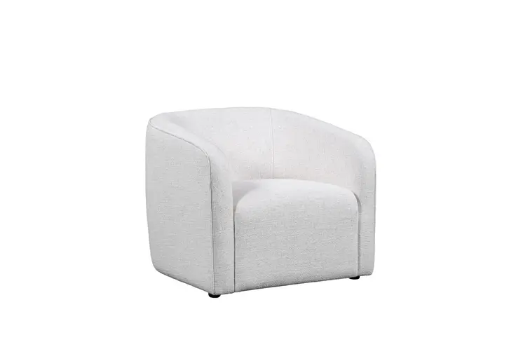32" Off White Fabric Barrel Club Chair
