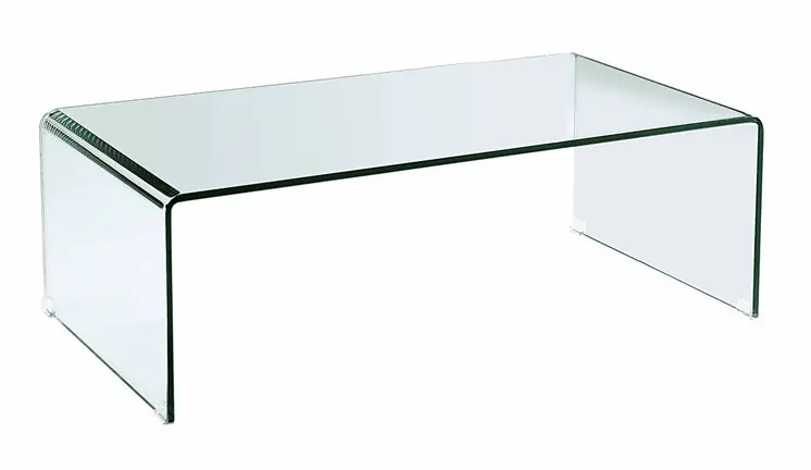 24" Clear Glass Sled Coffee Table