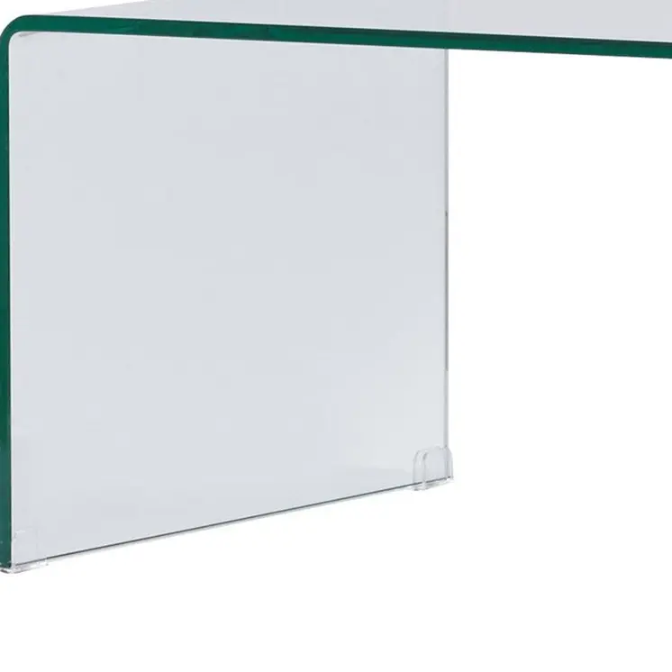 24" Clear Glass Sled Coffee Table
