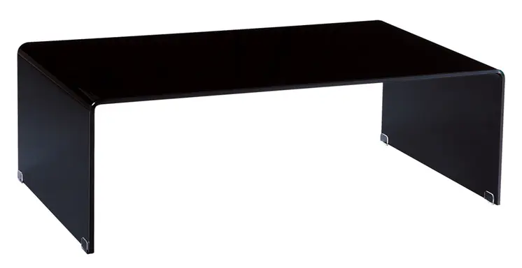 24" Black Glass Sled Coffee Table
