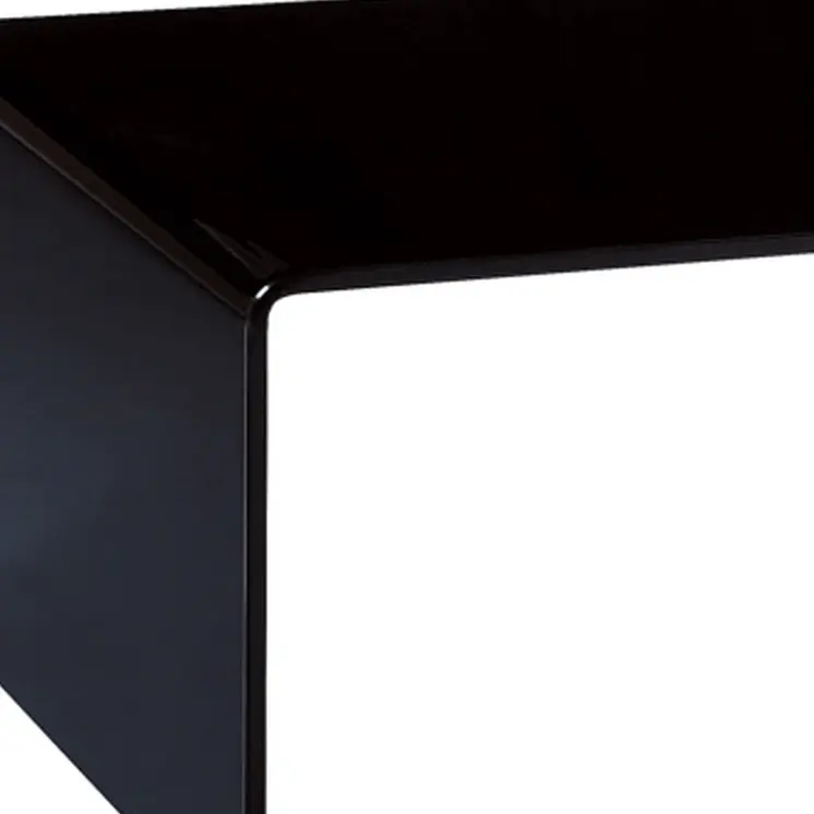 24" Black Glass Sled Coffee Table