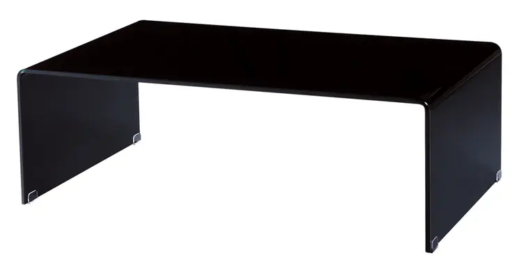 24" Black Glass Sled Coffee Table