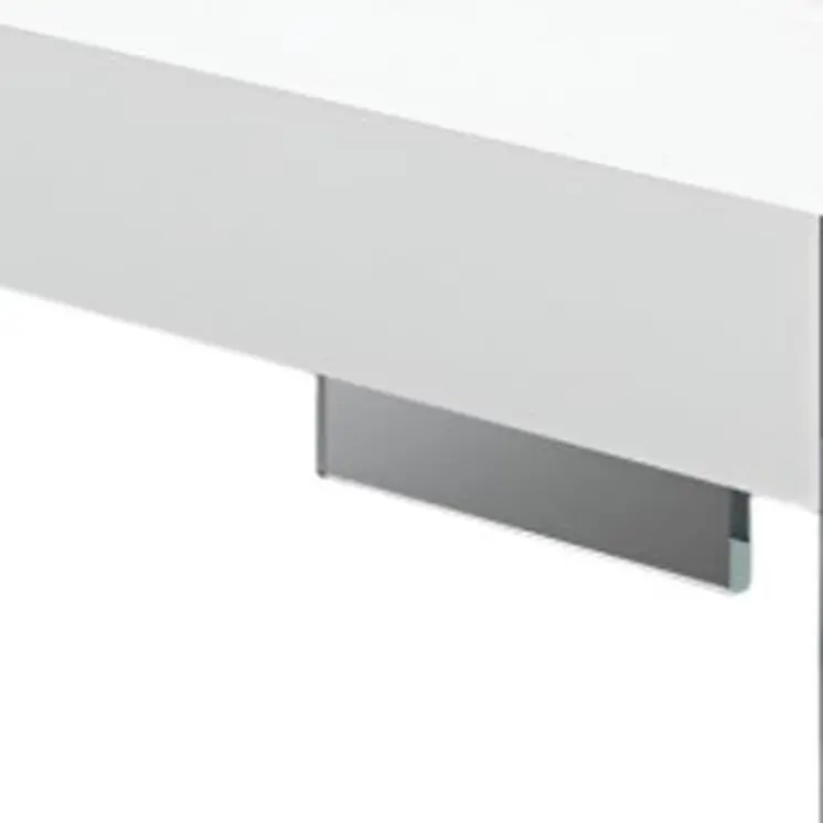 47" White And Clear Wood And Glass Square Sled Coffee Table
