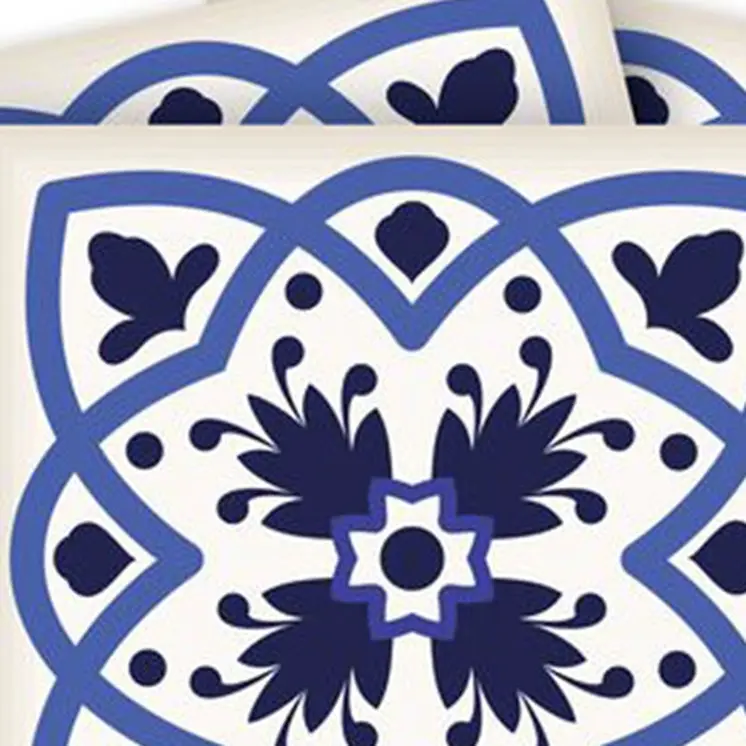 12" X 12" Blue And White Mosaic Peel And Stick Removable Tiles