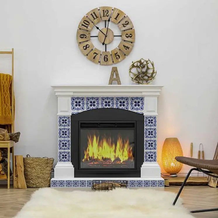 12" X 12" Blue And White Mosaic Peel And Stick Removable Tiles