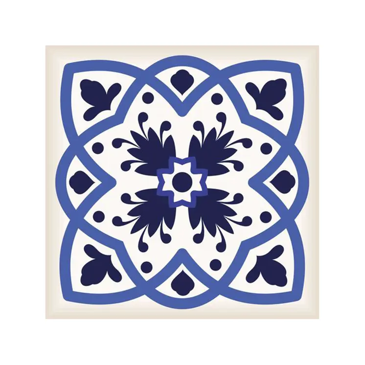 12" X 12" Blue And White Mosaic Peel And Stick Removable Tiles