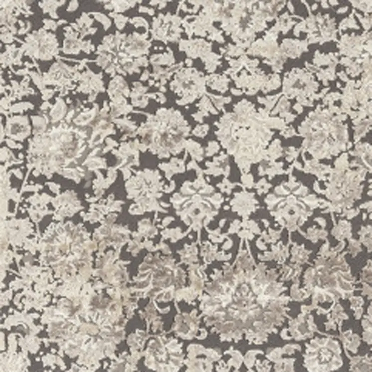 10' X 14' Gray and Ivory Floral Area Rug
