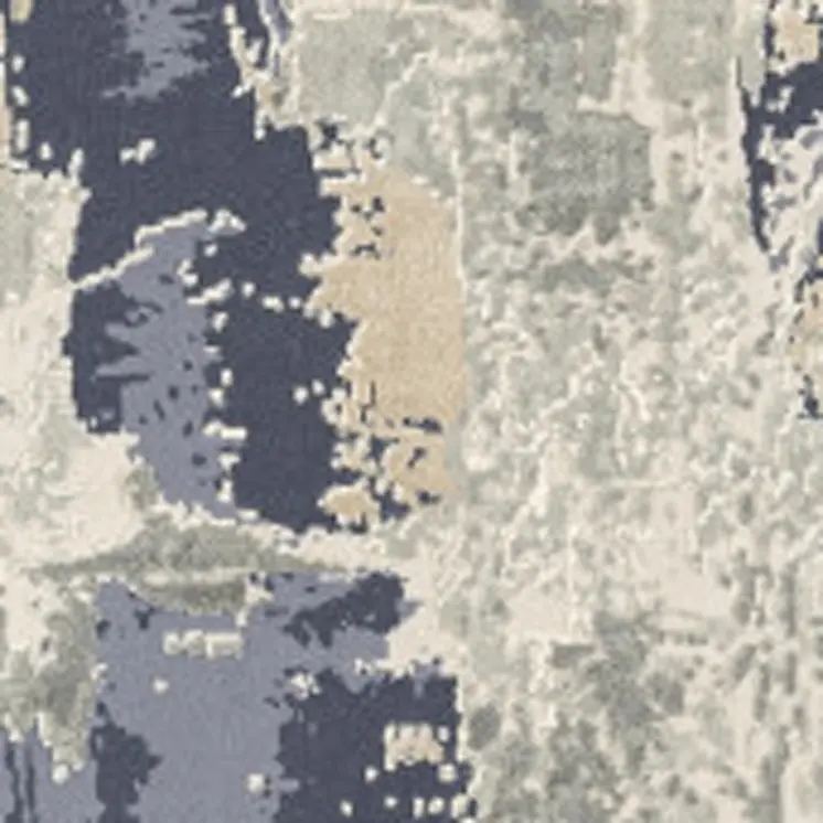 5' X 8' Blue and Beige Abstract Area Rug