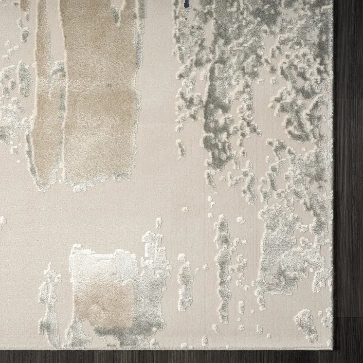 10' X 14' Blue and Beige Abstract Area Rug