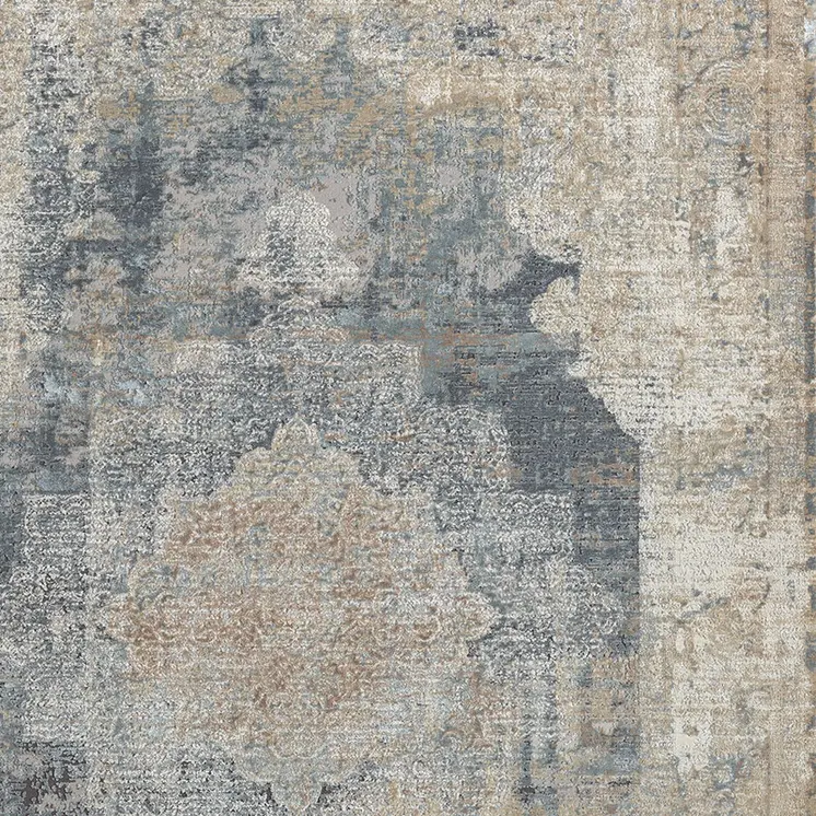 8' X 10' Beige and Gray Medallion Area Rug
