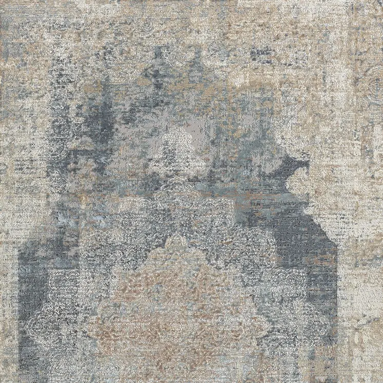 10' X 14' Beige and Gray Medallion Area Rug