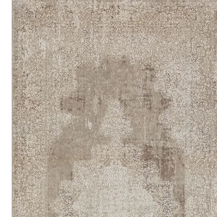 8' Ivory Medallion Runner Rug