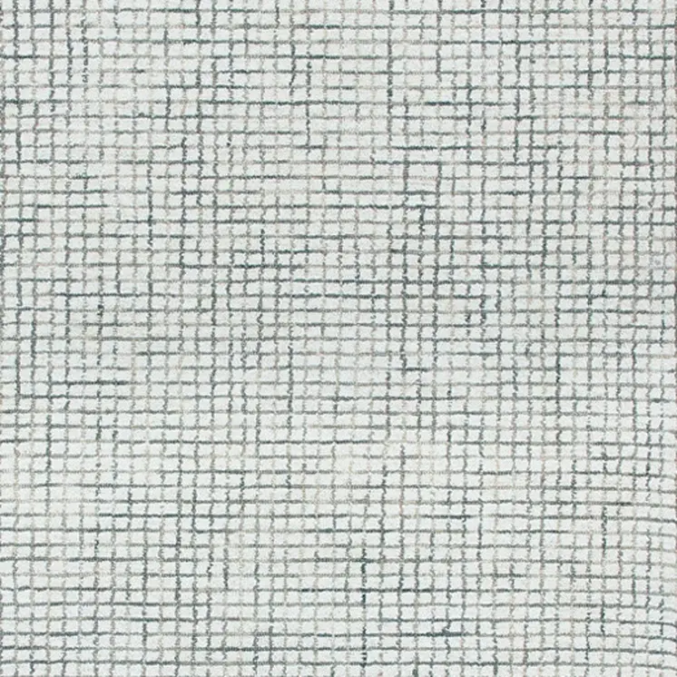 8' Gray And Ivory Wool Checkered Hand Hooked Runner Rug