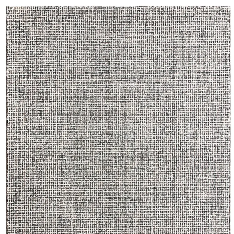 10' X 14' Gray and Ivory Wool Checkered Hand Tufted Area Rug
