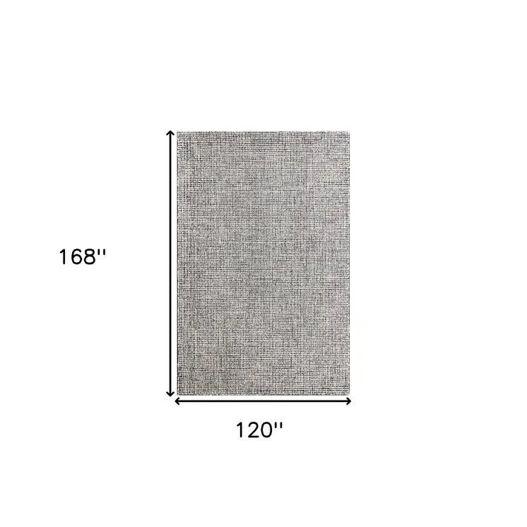 10' X 14' Gray and Ivory Wool Checkered Hand Tufted Area Rug