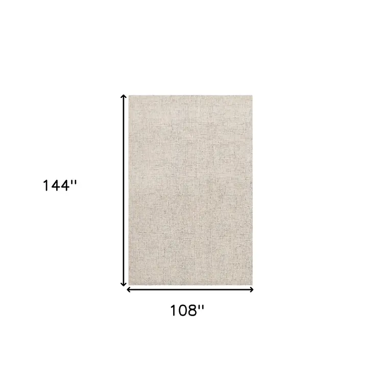 9' X 12' Beige and Brown Wool Abstract Hand Tufted Area Rug