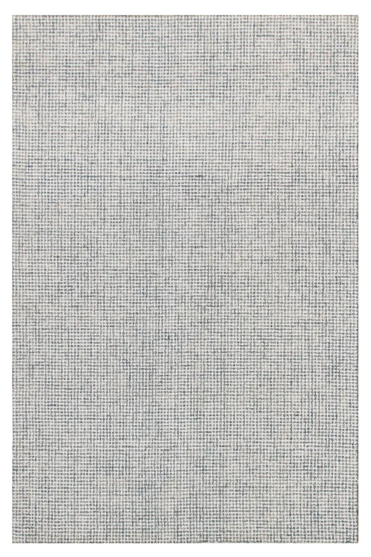 8' X 10' Blue and Ivory Wool Abstract Hand Tufted Area Rug