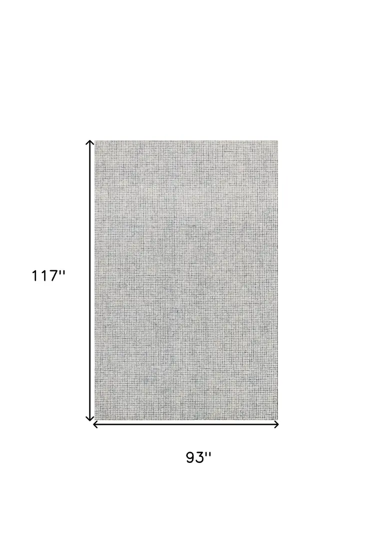 8' X 10' Blue and Ivory Wool Abstract Hand Tufted Area Rug