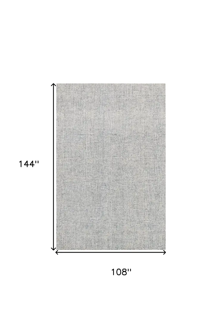 9' X 12' Blue and Ivory Wool Abstract Hand Tufted Area Rug