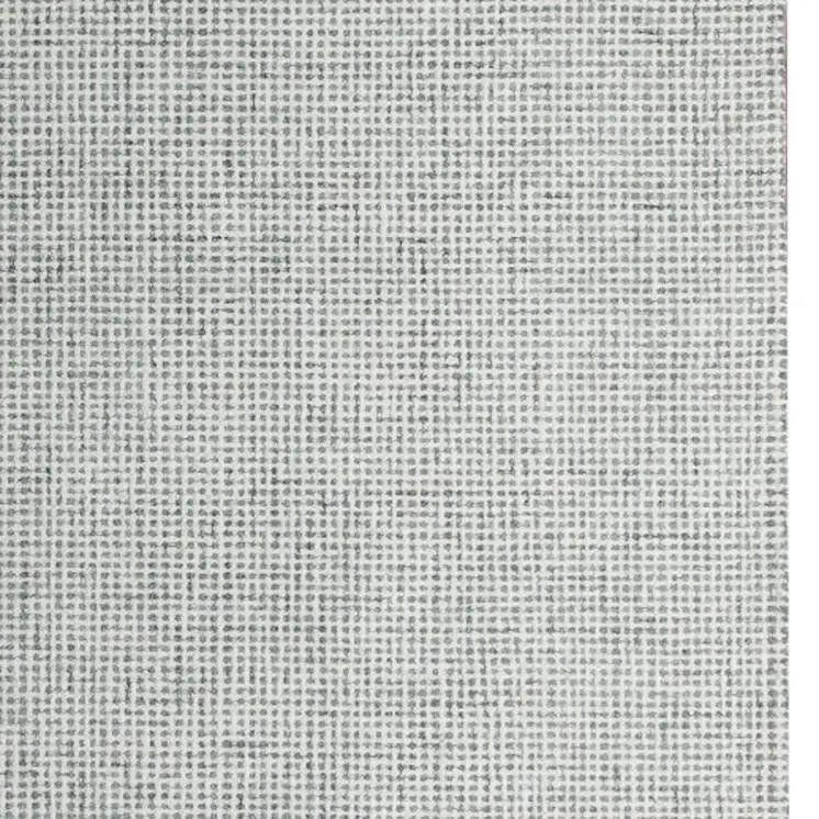 9' X 12' Green and Ivory Wool Checkered Hand Tufted Area Rug