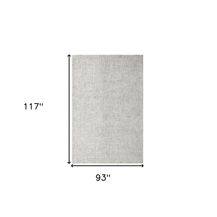 8' X 10' Gray and Ivory Wool Checkered Hand Tufted Area Rug