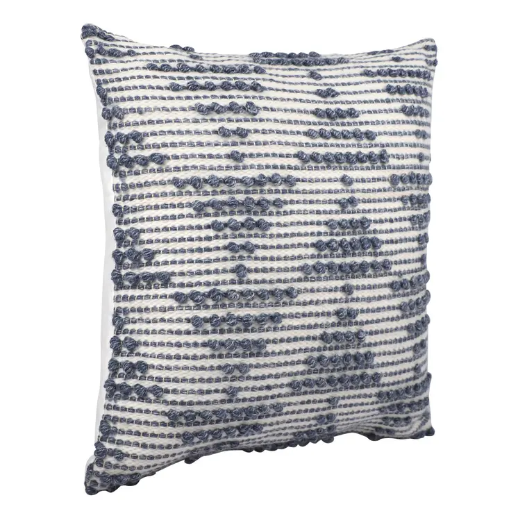 20" Navy and White Geometric Throw Pillow