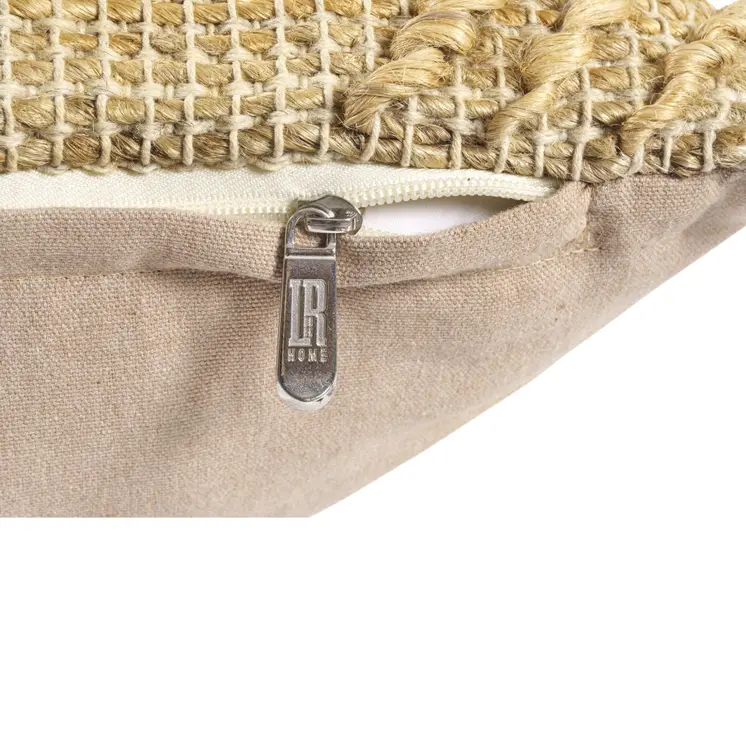 22" X 22" Brown Jute Diamond Throw Pillow