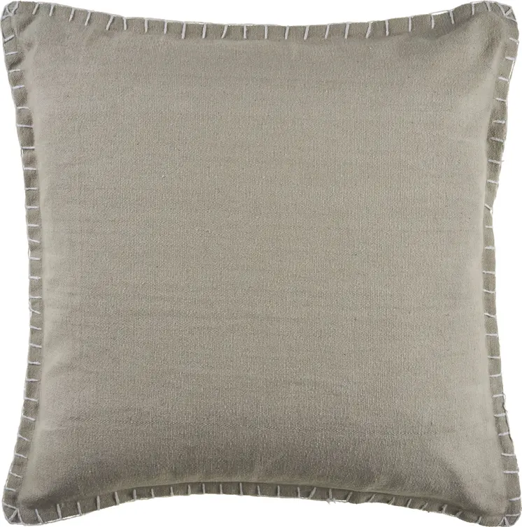 Set of Two Light Gray Cotton Throw Pillow