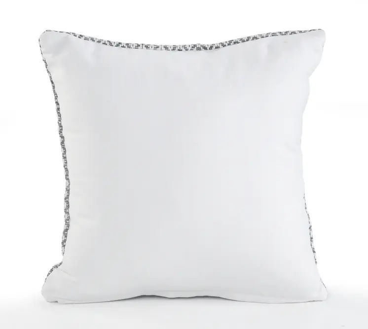 Set of Two Gray and White Geometric Cotton Throw Pillow
