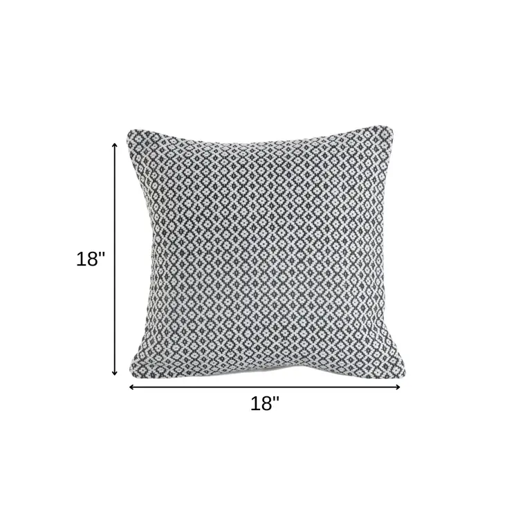 Set of Two Gray Chevron Cotton Throw Pillow