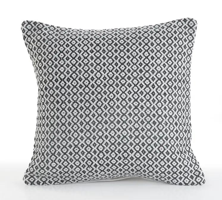 Set of Two Gray Chevron Cotton Throw Pillow