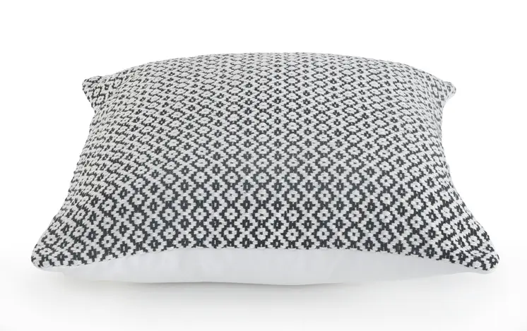 Set of Two Gray Chevron Cotton Throw Pillow