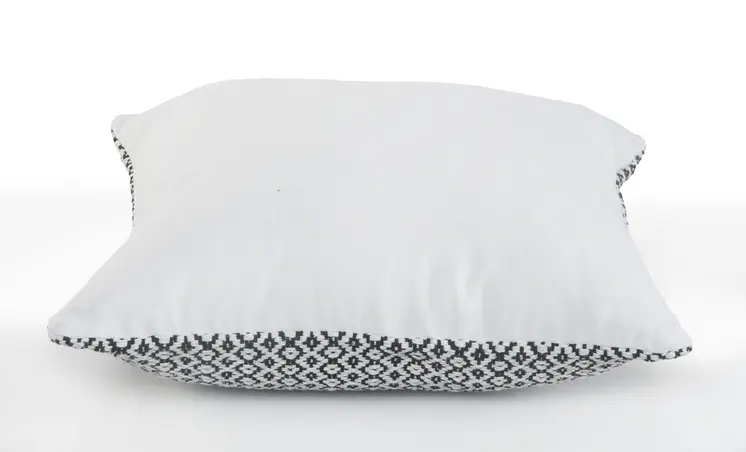 Set of Two Gray Chevron Cotton Throw Pillow