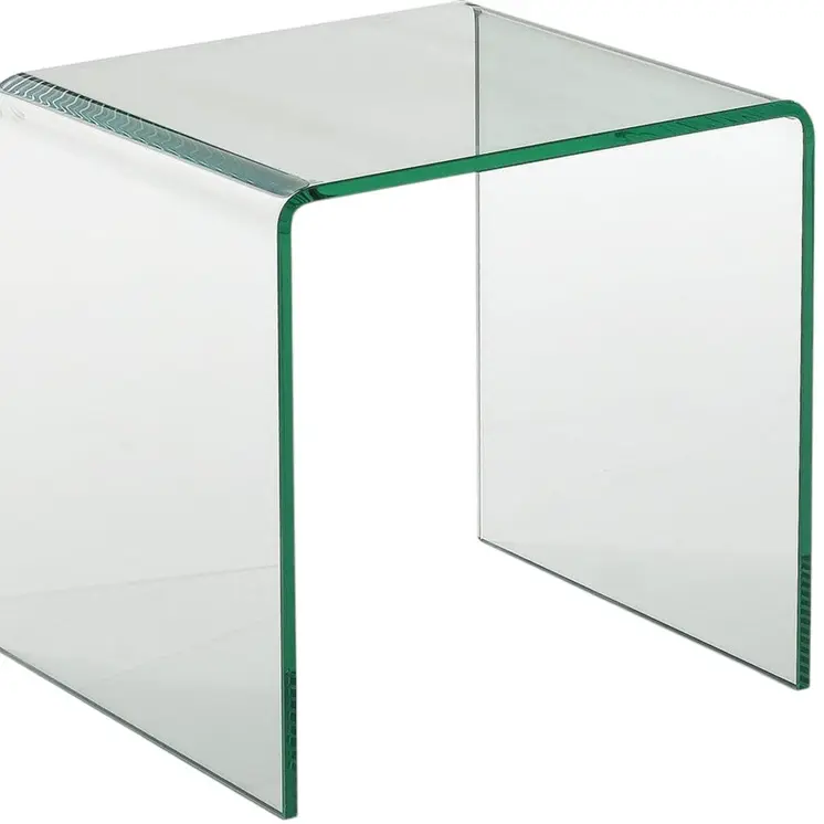 21" Clear Glass Rounded Edge End Table