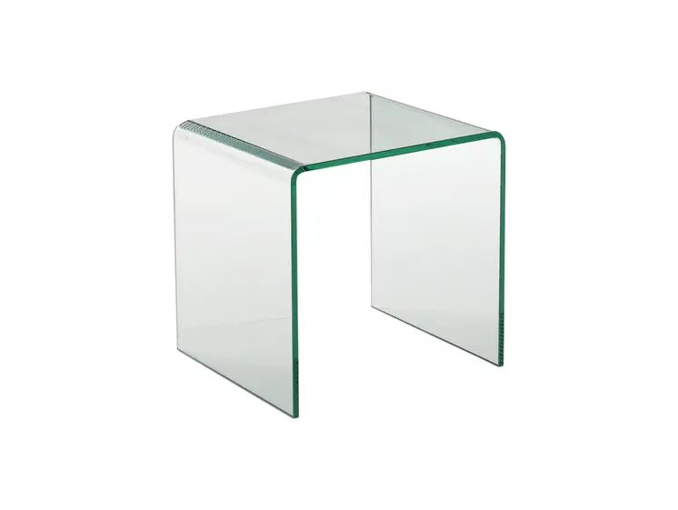 21" Clear Glass Rounded Edge End Table