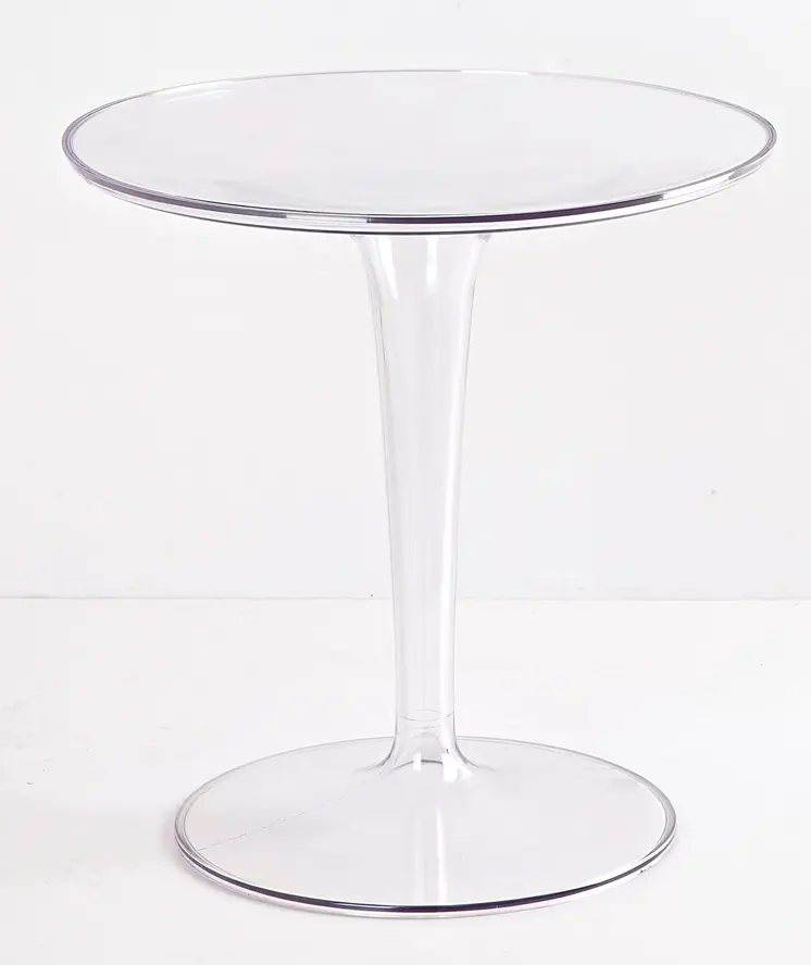 20" Clear Heavy Duty Plastic Indoor Outdoor Round Pedestal End Table