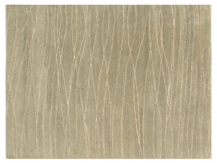 9' X 12' Beige Wool Abstract Lines Hand Loomed Area Rug