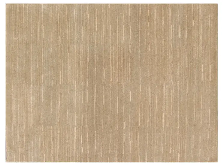 8' X 10' Beige Wool Abstract Lines Hand Loomed Area Rug