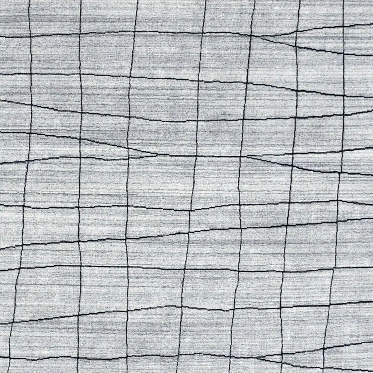 8' X 10' Gray and Black Wool Abstract Geometric Hand Loomed Area Rug