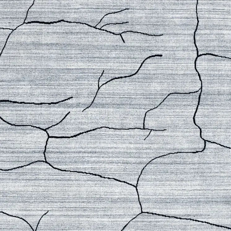 6' X 9' Gray and Black Abstract Hand Loomed Area Rug