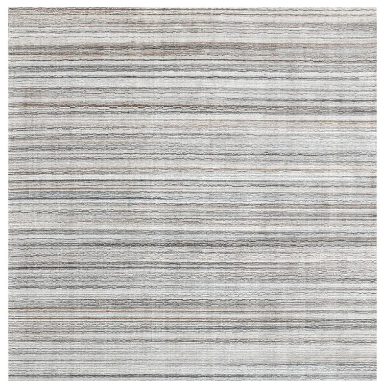 8' X 10' Beige and Gray Wool Blend Abstract Lines Hand Loomed Area Rug