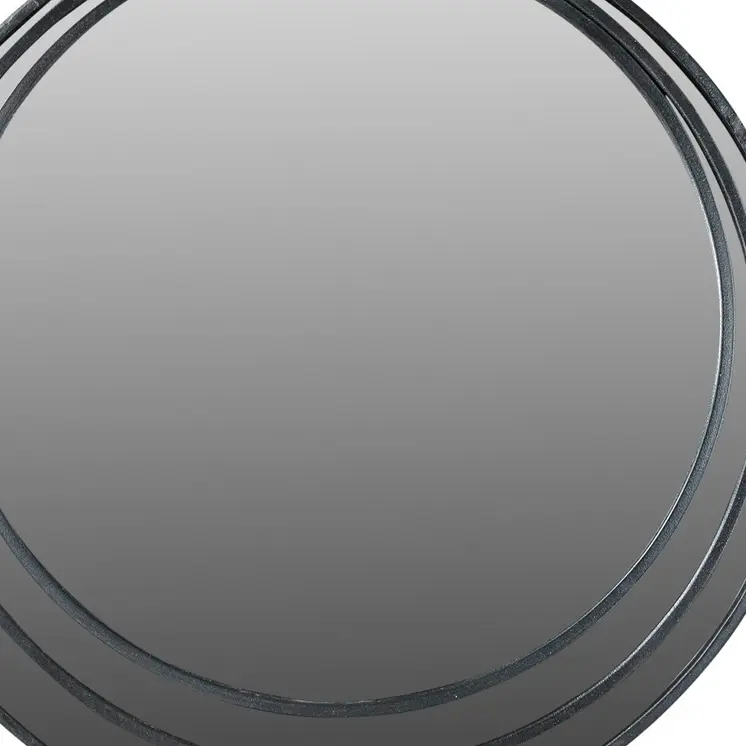22" Black Round Metal Framed Accent Mirror