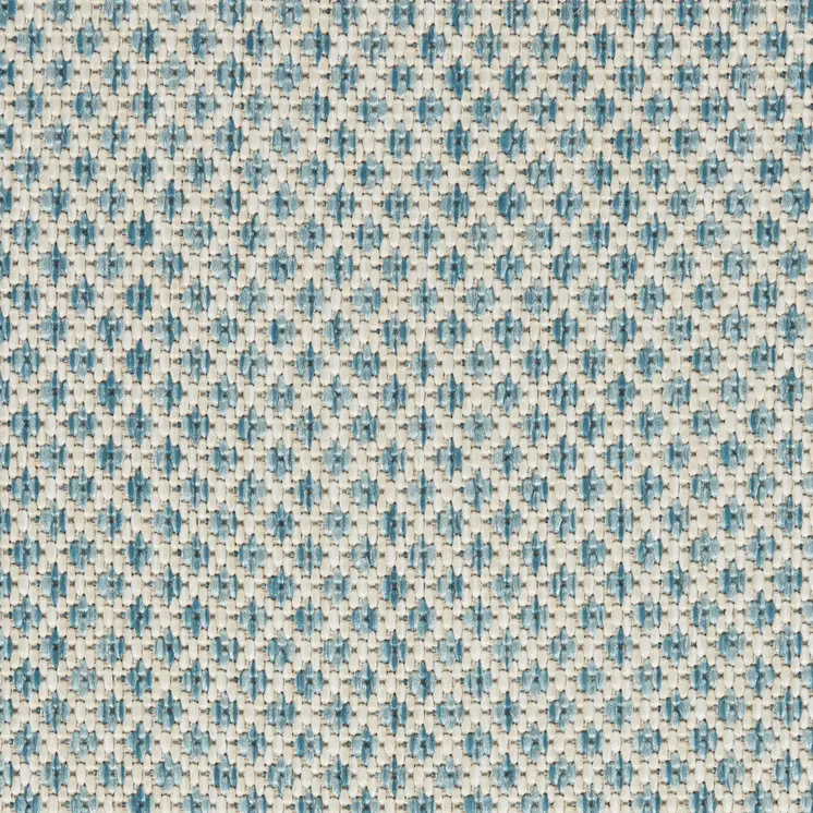 3' X 5' Aqua And Ivory Geometric Indoor Outdoor Area Rug