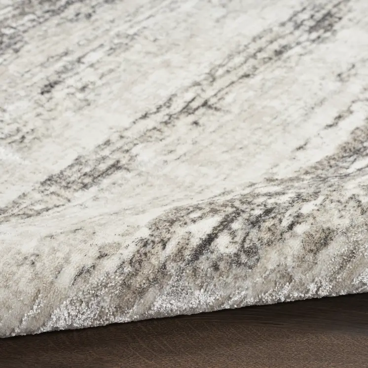 9' X 12' Cream and Gray Abstract Non Skid Area Rug