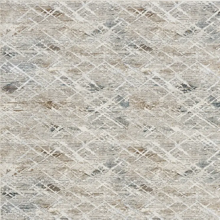 9' X 12' Ivory Brown and Gray Abstract Non Skid Area Rug