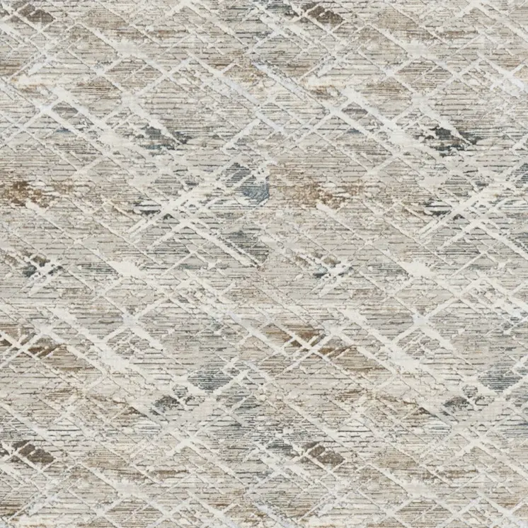 9' X 12' Ivory Brown and Gray Abstract Non Skid Area Rug