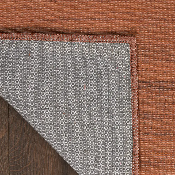 8' X 10' Brick Red Washable Area Rug