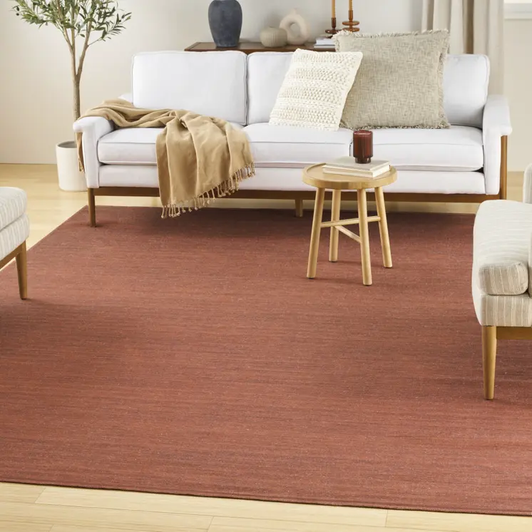 8' X 10' Brick Red Washable Area Rug