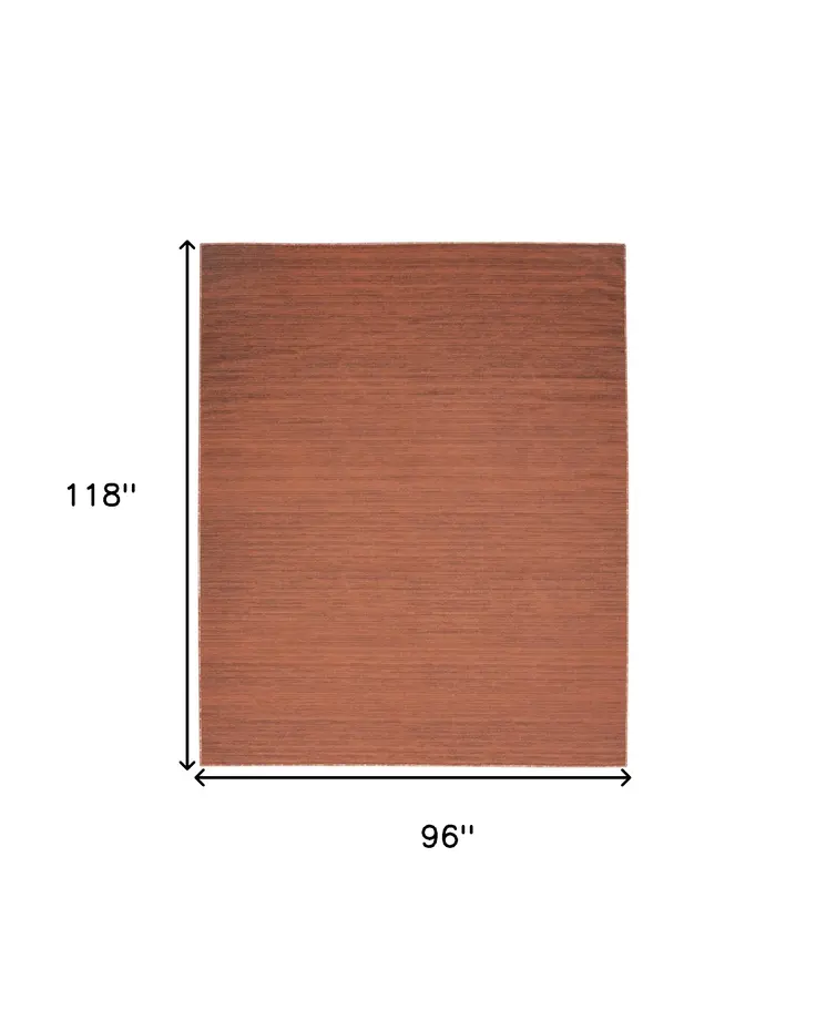 8' X 10' Brick Red Washable Area Rug