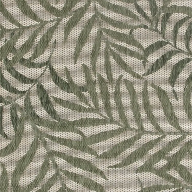 3' X 5' Ivory And Green Palm Leaf Indoor Outdoor Area Rug